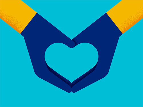 Hands forming heart shape illustration