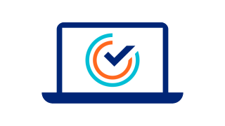 Laptop with checkmark